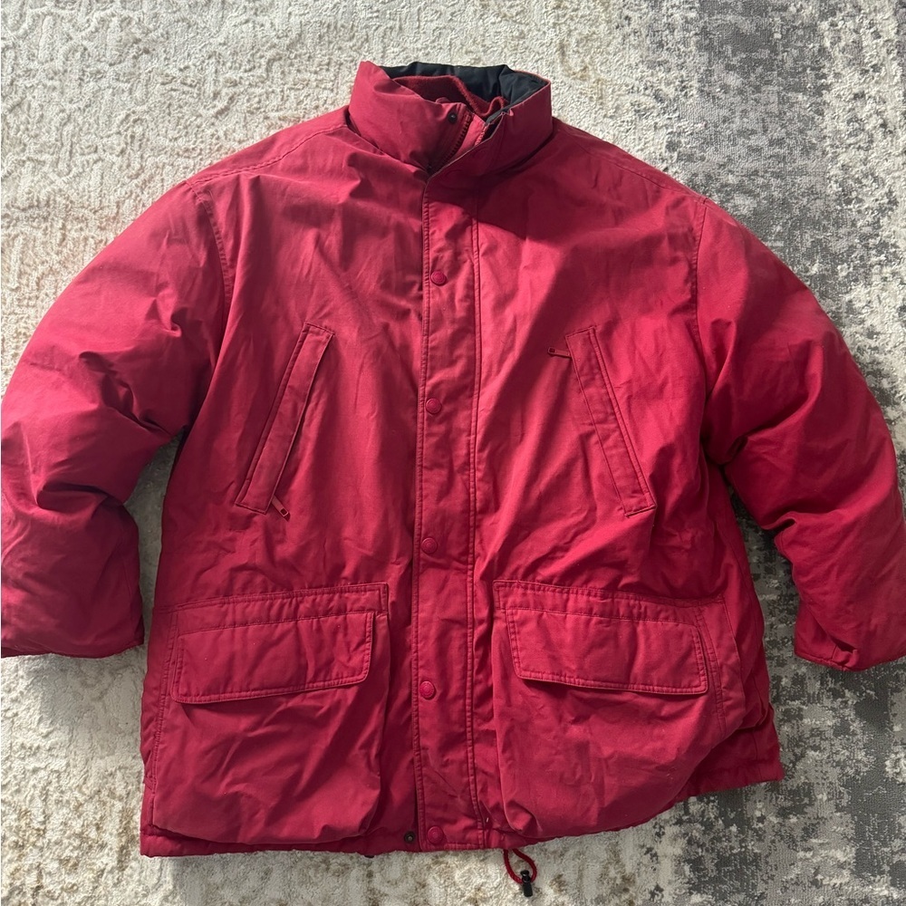 Eddie Bauer Red Parka Coat Goose
Down Jacket size xl men’s